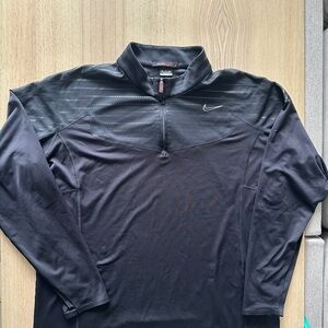 Nike Tiger Woods Men's Black and Gray Quarter-Zip Jacket